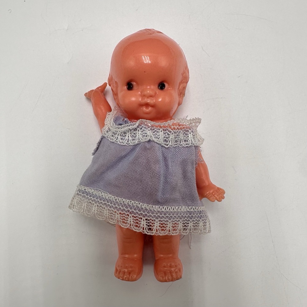Vtg 1950s Irwin 4.5" Baby Doll Moveable Arms Side Eyes Hard Plastic USA